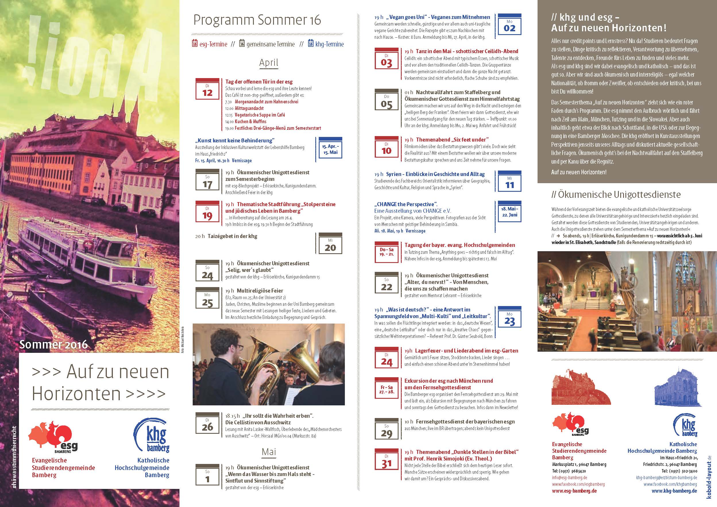 Das neue khg-Programm im Sommer 2016