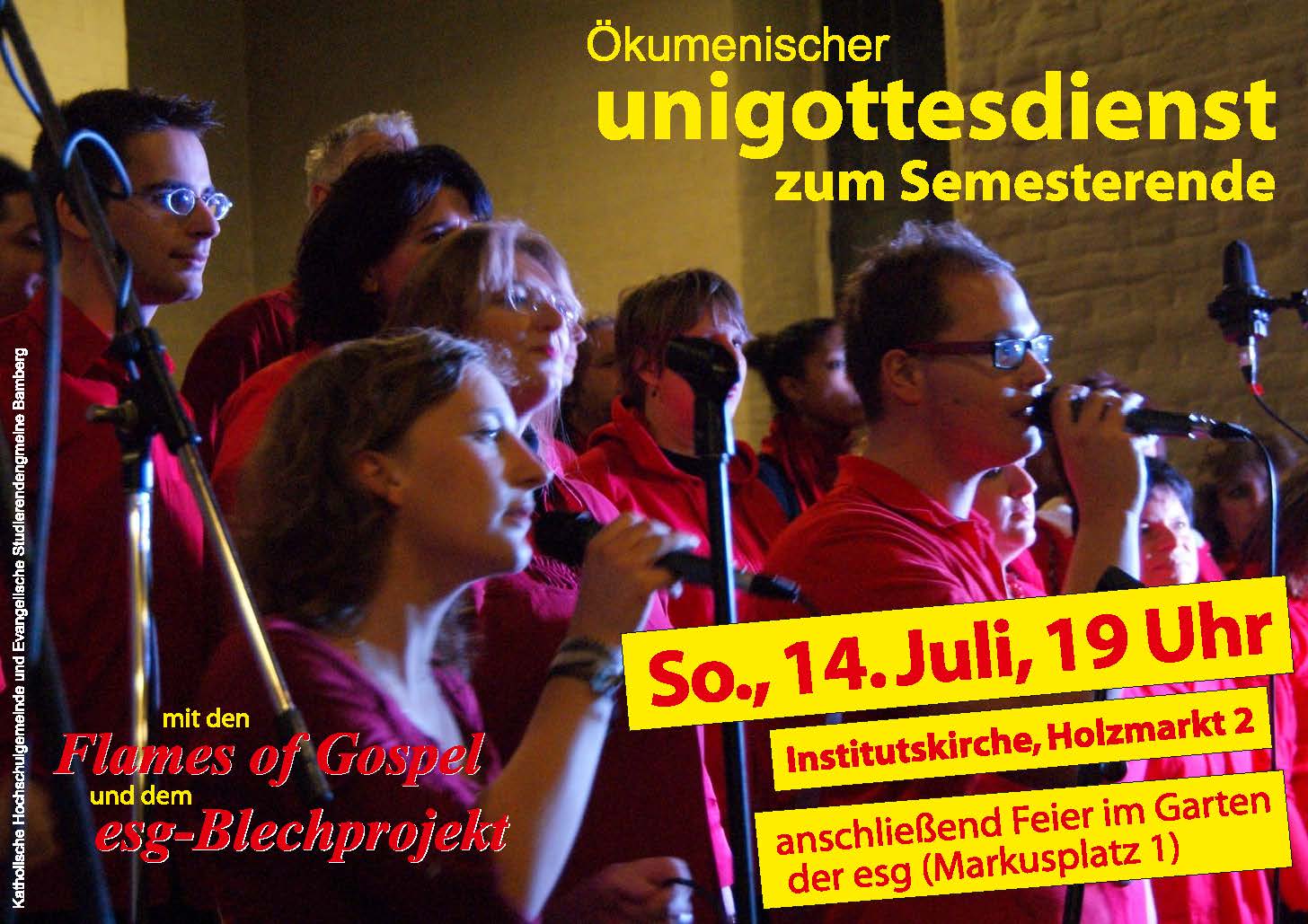 Ökumnenischer Unigottesdienst zum Semesterende 14. Juli 2013