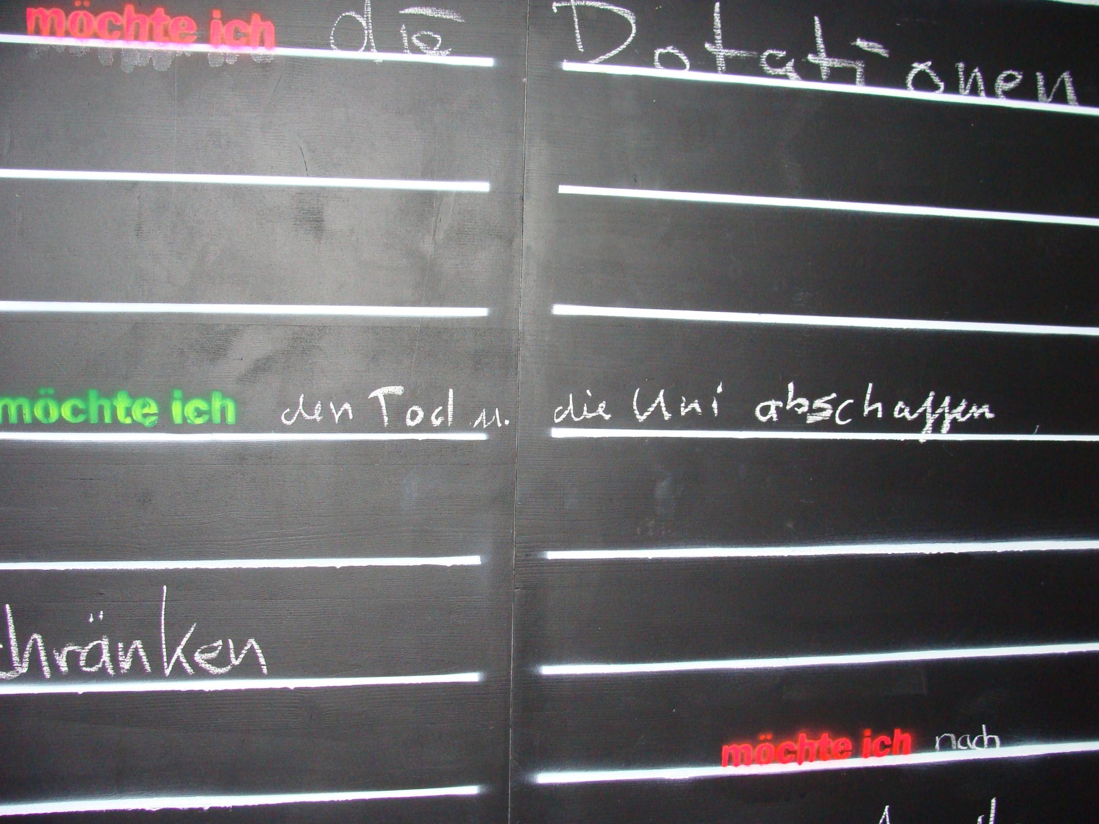 Kunstprojekt 'Before I die', khg Bamberg