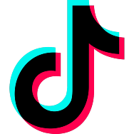 Das Logo von TikTok: eine schwarte Note mit türkisem und rotem Rand